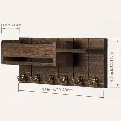 Wall-Mounted Mail and Key Holder with Shelf