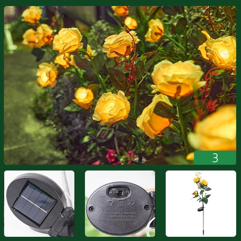 Solar Powered Rose Flower Stake Lights