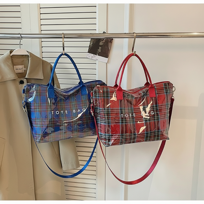 Women's Plaid PVC Tote Bag