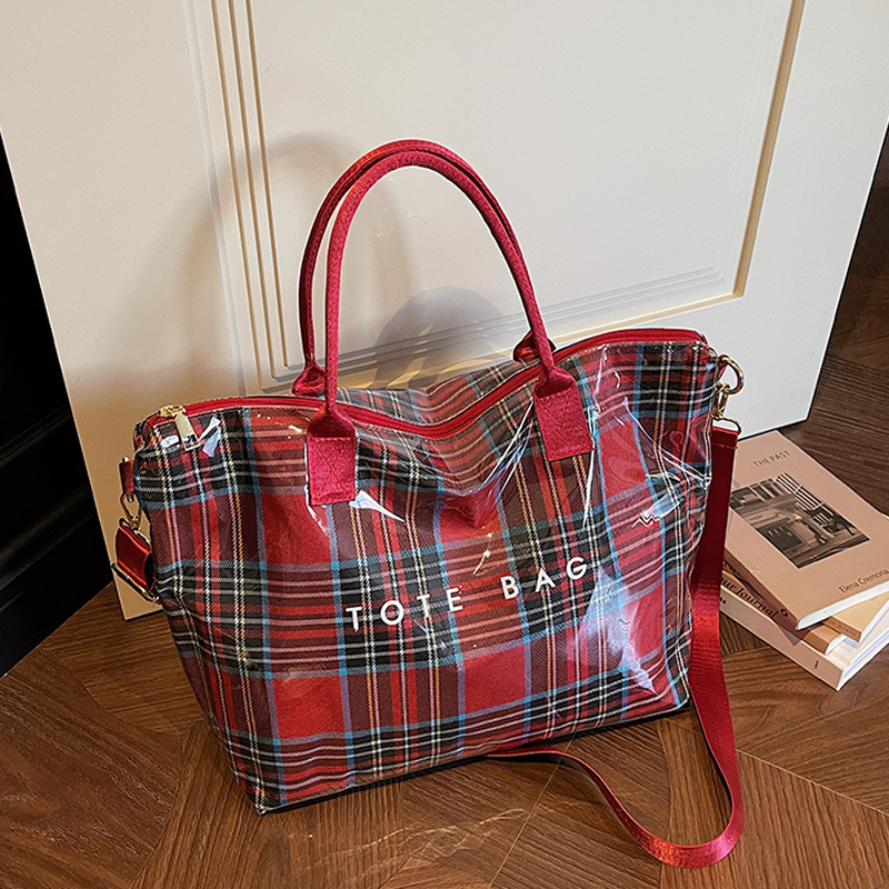 Women's Plaid PVC Tote Bag
