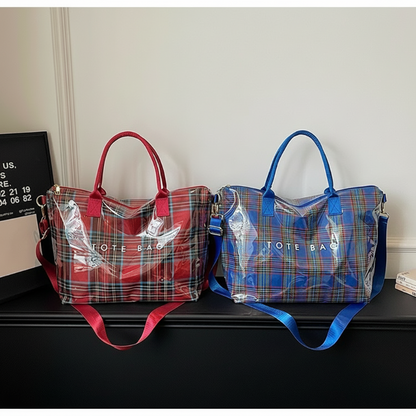 Women's Plaid PVC Tote Bag