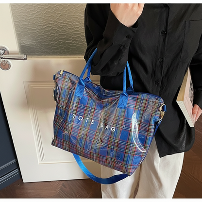 Women's Plaid PVC Tote Bag