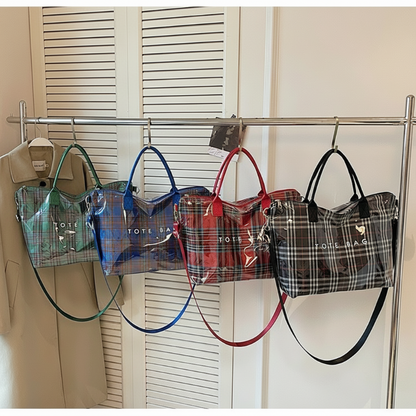Women's Plaid PVC Tote Bag