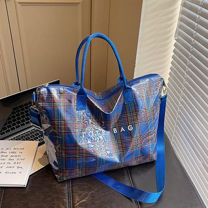 Women's Plaid PVC Tote Bag