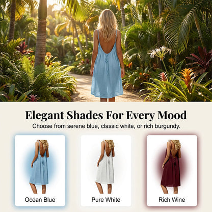 👗Only £15.99 Last Day Promotion!🔥Sexy Backless Cami Dress with Adjustable Drawstring