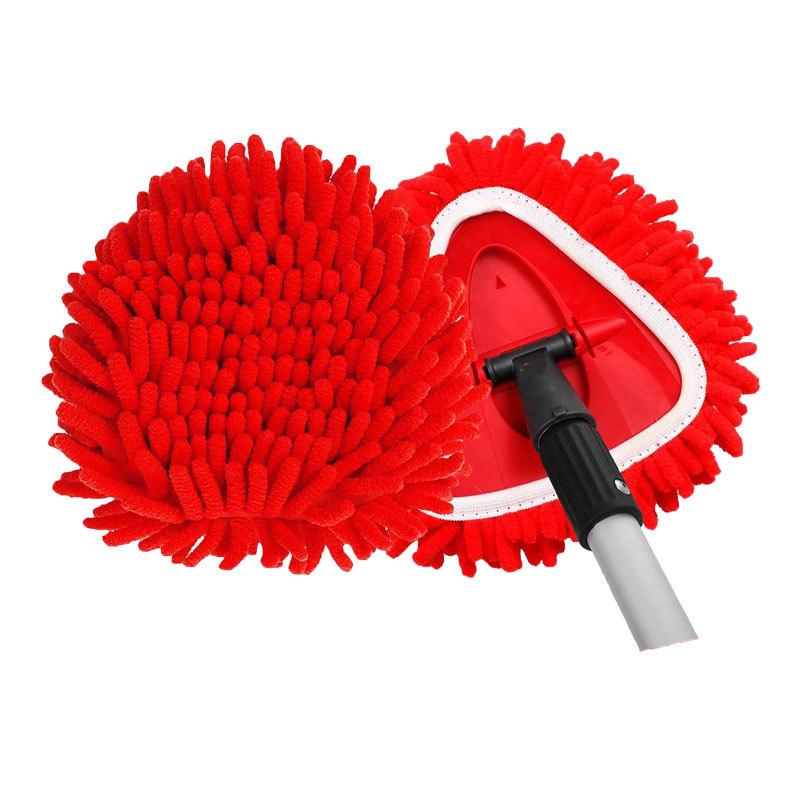 Chenille Spin Mop Head Replacement Unique Design Heads Turn Mop into Long-Handle Duster Dry Cleaning Trap Bucket & Handle
