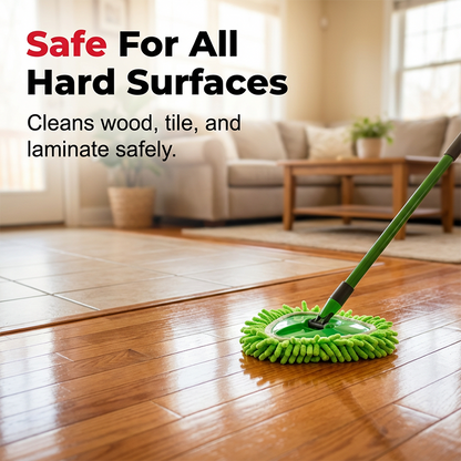 Chenille Spin Mop Head Replacement Unique Design Heads Turn Mop into Long-Handle Duster Dry Cleaning Trap Bucket & Handle
