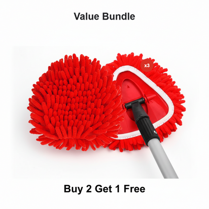 Chenille Spin Mop Head Replacement Unique Design Heads Turn Mop into Long-Handle Duster Dry Cleaning Trap Bucket & Handle