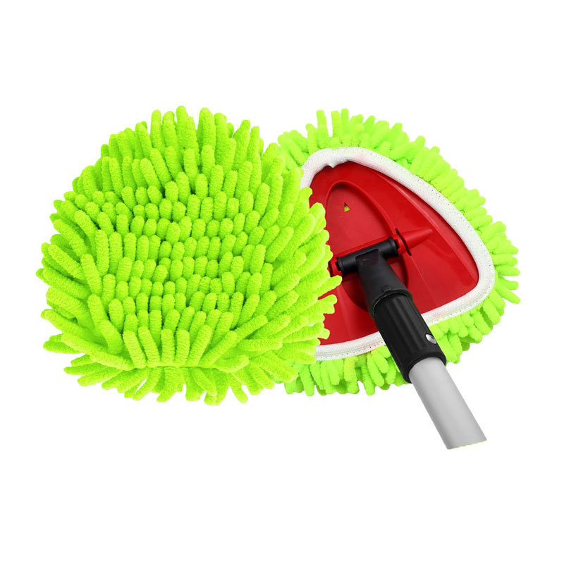 Chenille Spin Mop Head Replacement Unique Design Heads Turn Mop into Long-Handle Duster Dry Cleaning Trap Bucket & Handle