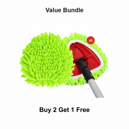Chenille Spin Mop Head Replacement Unique Design Heads Turn Mop into Long-Handle Duster Dry Cleaning Trap Bucket & Handle