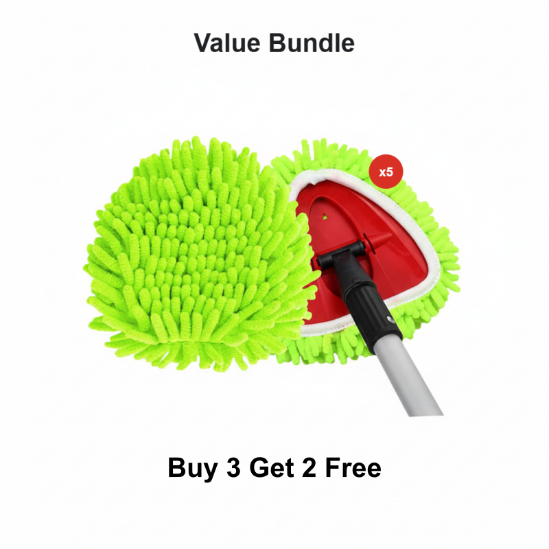 Chenille Spin Mop Head Replacement Unique Design Heads Turn Mop into Long-Handle Duster Dry Cleaning Trap Bucket & Handle