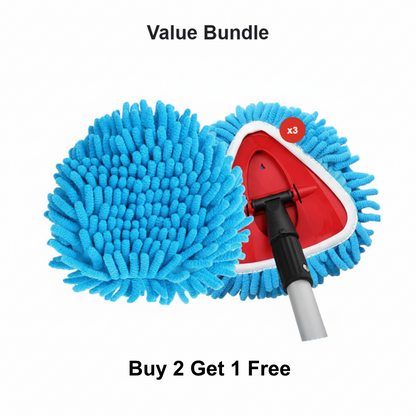 Chenille Spin Mop Head Replacement Unique Design Heads Turn Mop into Long-Handle Duster Dry Cleaning Trap Bucket & Handle