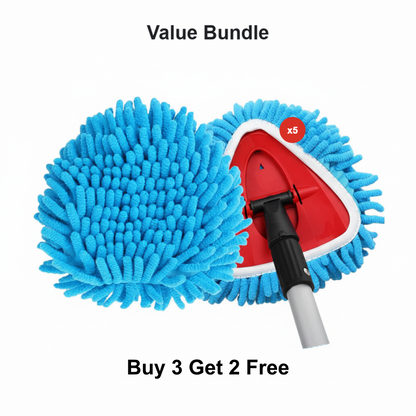 Chenille Spin Mop Head Replacement Unique Design Heads Turn Mop into Long-Handle Duster Dry Cleaning Trap Bucket & Handle