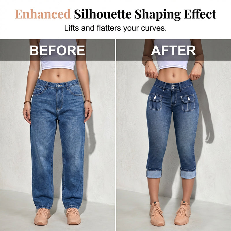 Women's Slim Fit Stretch Denim Capri Pants