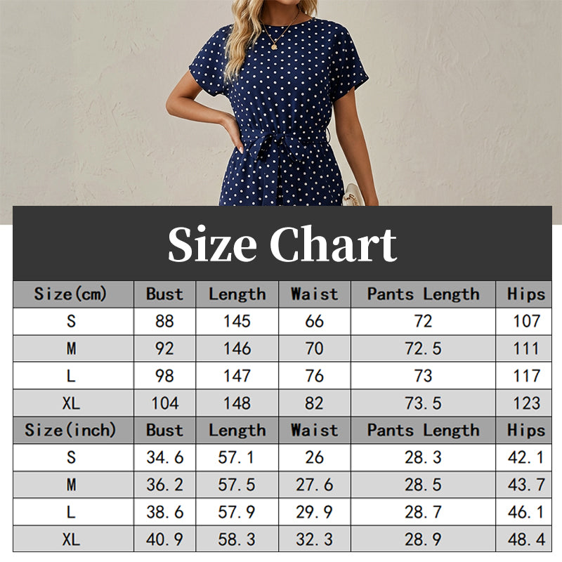 🌸Women's Elegant Polka Dot Wide-Leg Jumpsuit 🌟 Step Into Effortless Style