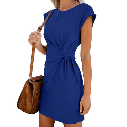 Women's Short Sleeve Tie-Waist T-Shirt Dress