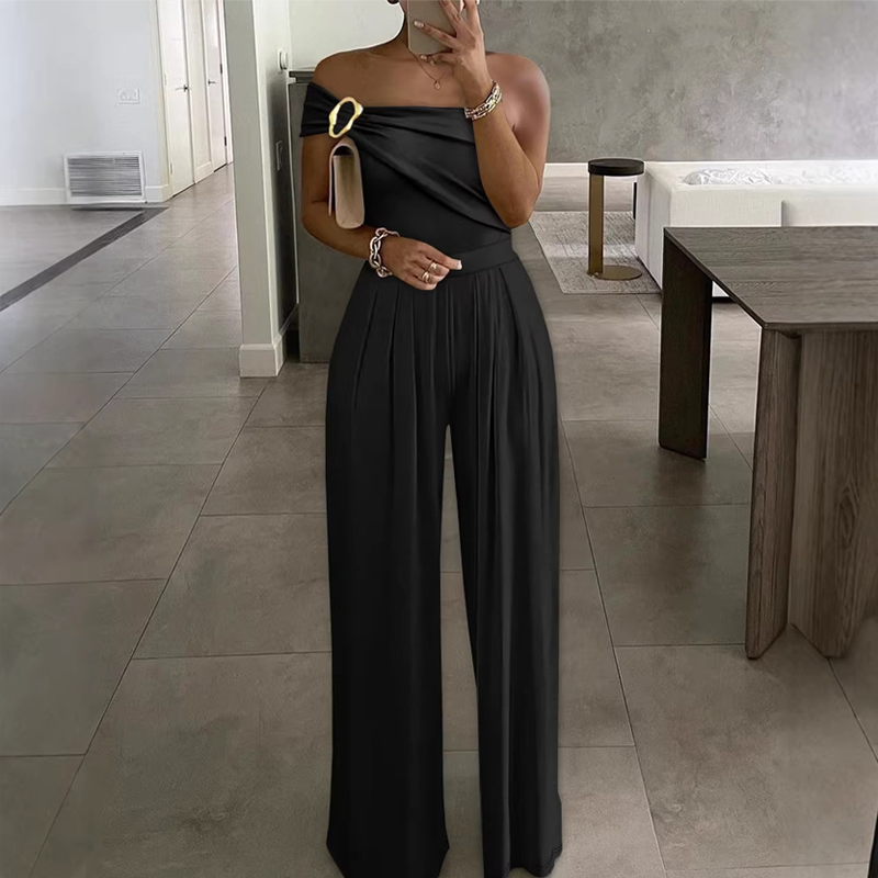 Elegant One-Shoulder Wide-Leg Jumpsuit