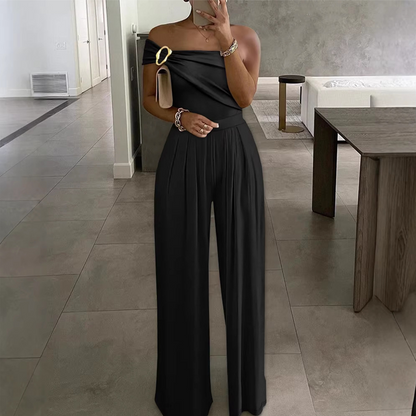 Elegant One-Shoulder Wide-Leg Jumpsuit
