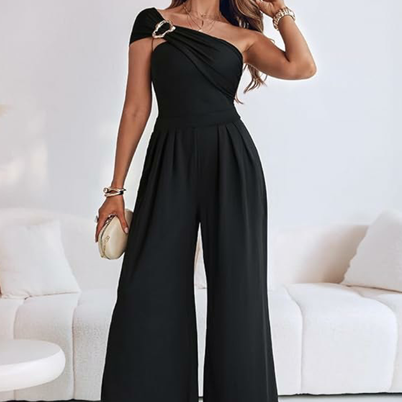 Elegant One-Shoulder Wide-Leg Jumpsuit