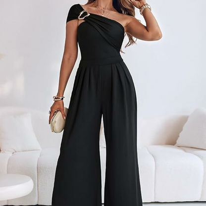 Elegant One-Shoulder Wide-Leg Jumpsuit