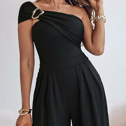 Elegant One-Shoulder Wide-Leg Jumpsuit