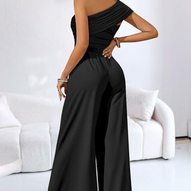 Elegant One-Shoulder Wide-Leg Jumpsuit