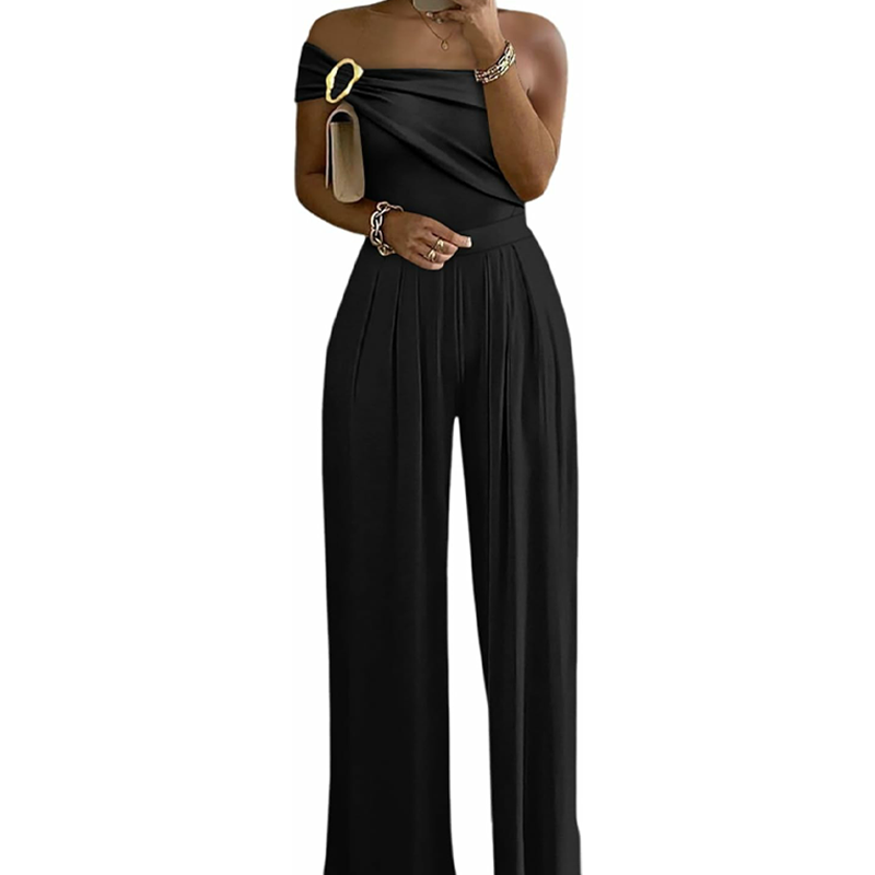 Elegant One-Shoulder Wide-Leg Jumpsuit