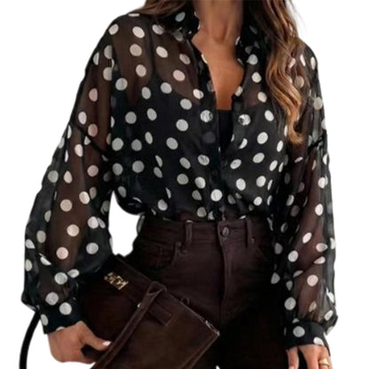 🌸New Arrival 40% OFF🦋✨Women’s Button-Down Polka Dot Shirt