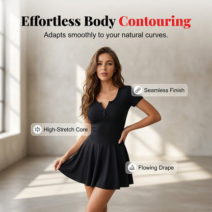 Women's Short Sleeve A-Line Mini Dress