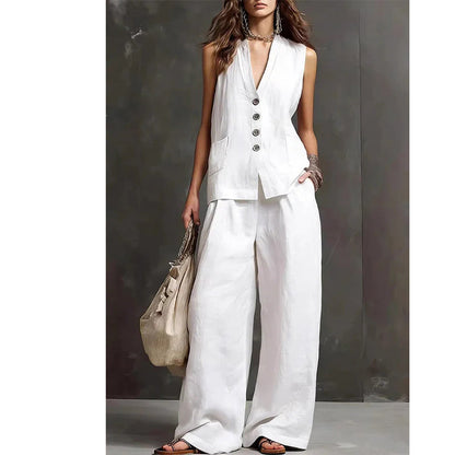 Women's Sleeveless Vest & Pants 2-Piece Set