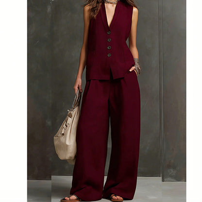 Women's Sleeveless Vest & Pants 2-Piece Set