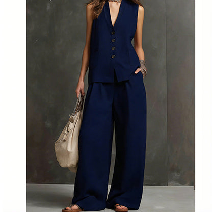 Women's Sleeveless Vest & Pants 2-Piece Set