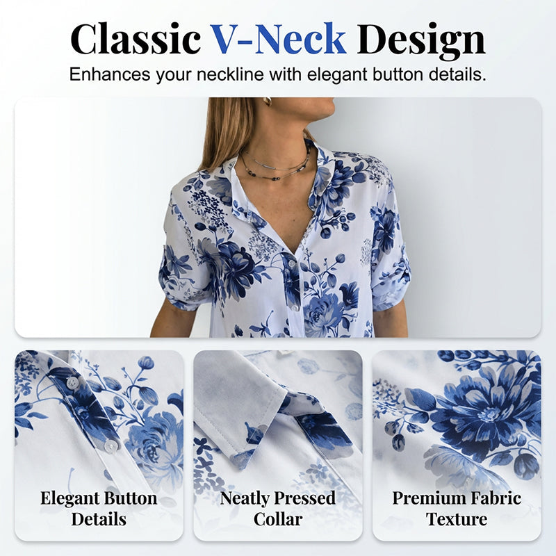 Women's Floral Print Button-Down Shirt