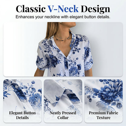 Women's Floral Print Button-Down Shirt