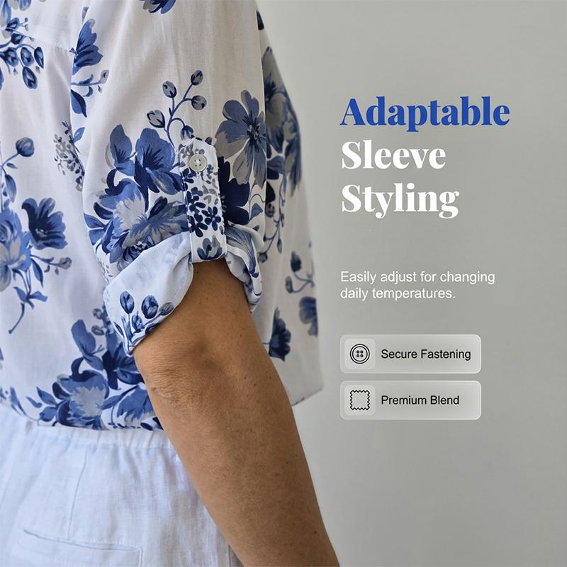 Women's Floral Print Button-Down Shirt