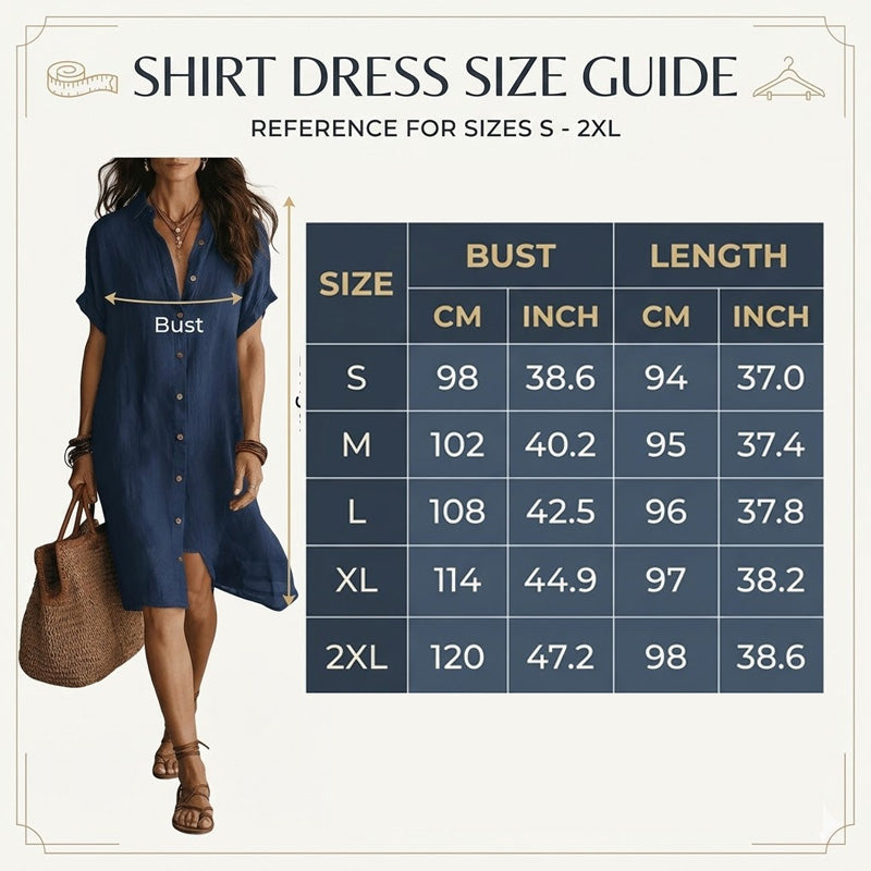 Women's Short Sleeve Button-Down Shirt Dress