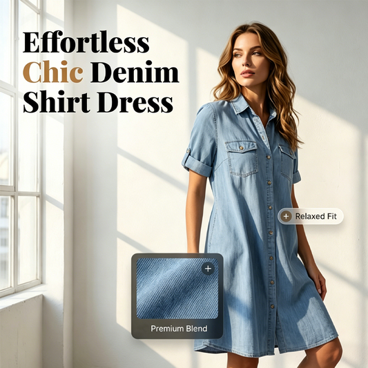 🔥 Limited-Time Sale – Up to 49% OFF🔥Women's Casual Denim Shirt Dress