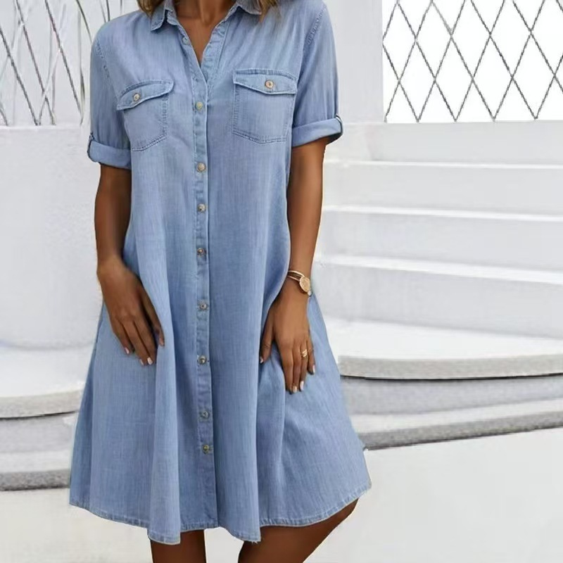 🔥 Limited-Time Sale – Up to 60% OFF🔥Women's Casual Denim Shirt Dress