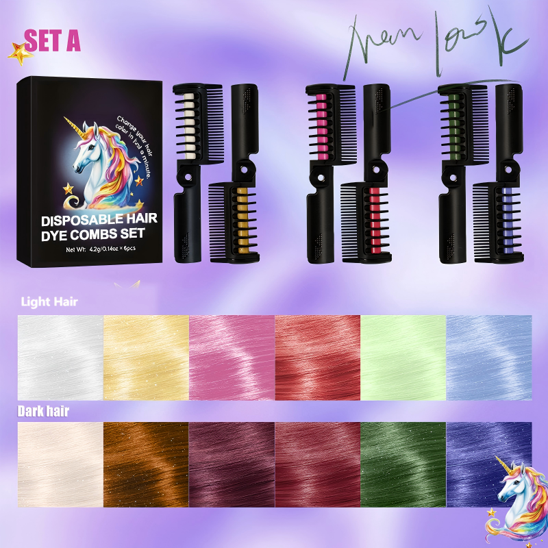 📢📢40% OFF !! ⏰6-Pack Disposable Hair Dye Combs Set