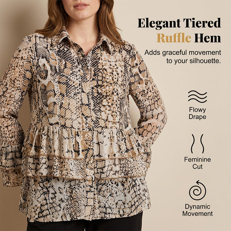 Women's Casual Flowy Ruffled Top