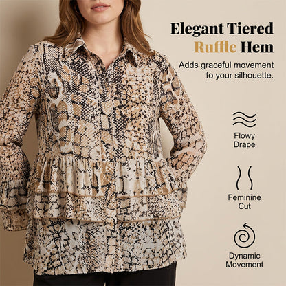 Women's Casual Flowy Ruffled Top