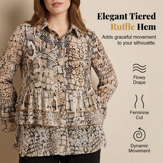 Women's Casual Flowy Ruffled Top