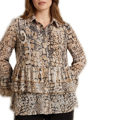 Women's Casual Flowy Ruffled Top