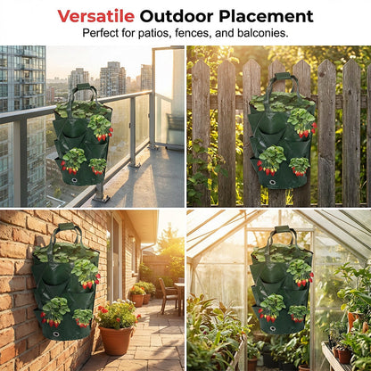 Hanging Strawberry Planter Bag with Side Pockets