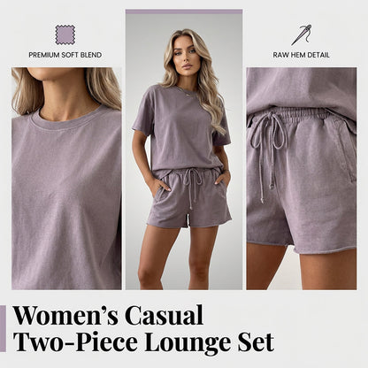 Women's Casual Solid Color Two-Piece Set