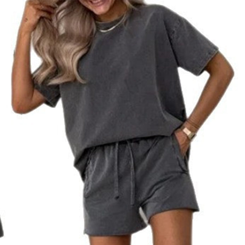 Women's Casual Solid Color Two-Piece Set