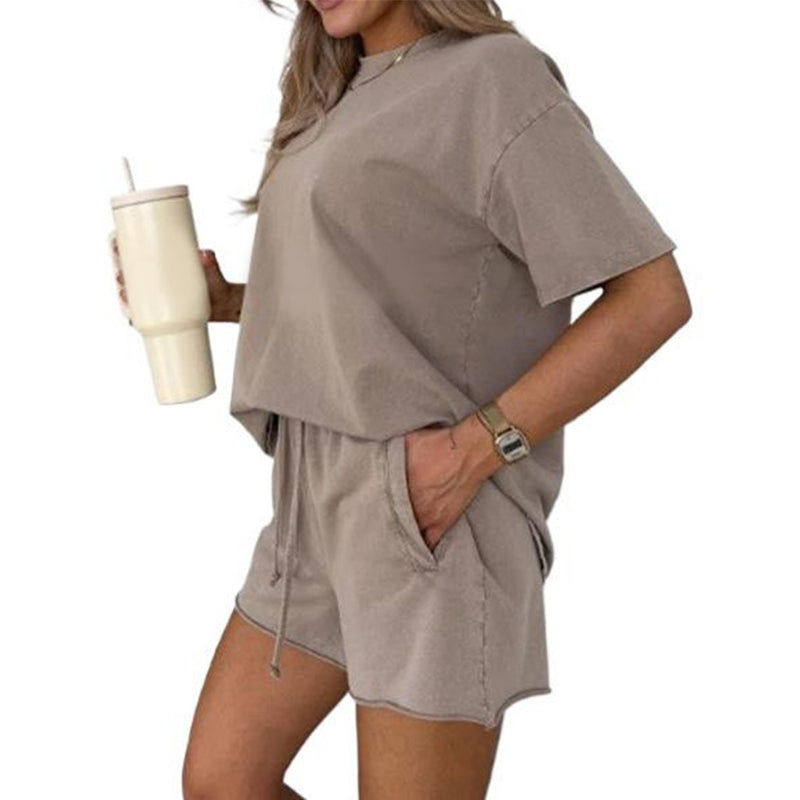Women's Casual Solid Color Two-Piece Set