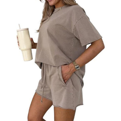 Women's Casual Solid Color Two-Piece Set