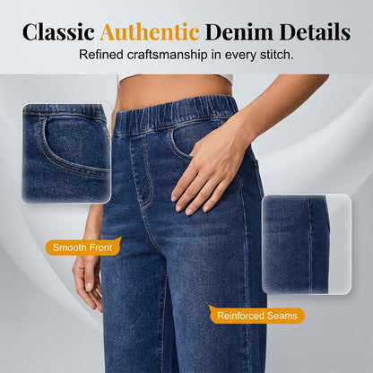 🥳SUMMER HOT SALE🥳💞50K+ SOLD!💥49% OFF! 🔥Women's Pull-On Wide-Leg Cropped Denim Jeans