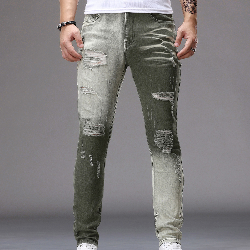 Men's Gradient Ripped Slim-Fit Jeans